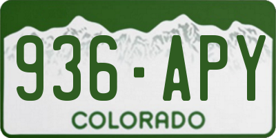 CO license plate 936APY