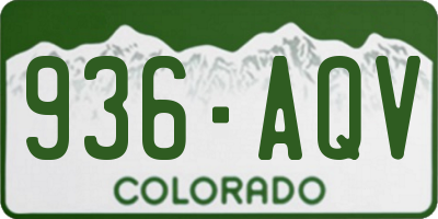 CO license plate 936AQV