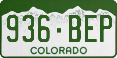 CO license plate 936BEP