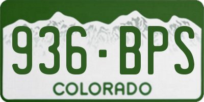 CO license plate 936BPS