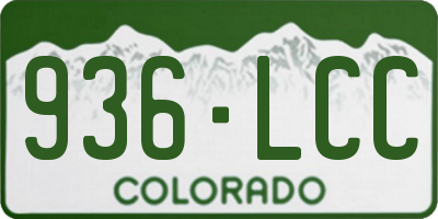 CO license plate 936LCC