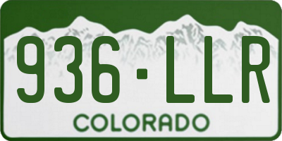 CO license plate 936LLR