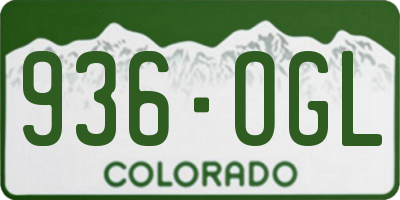 CO license plate 936OGL