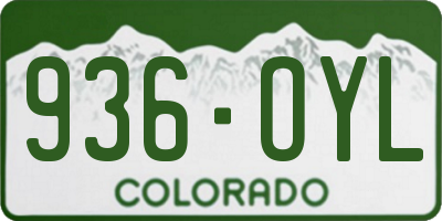 CO license plate 936OYL