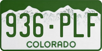 CO license plate 936PLF