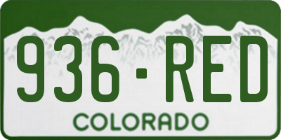CO license plate 936RED