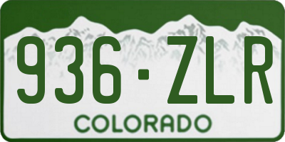 CO license plate 936ZLR