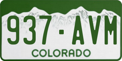 CO license plate 937AVM