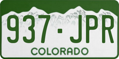 CO license plate 937JPR
