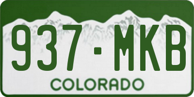 CO license plate 937MKB