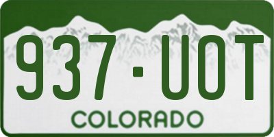 CO license plate 937UOT