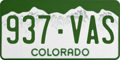 CO license plate 937VAS