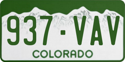 CO license plate 937VAV