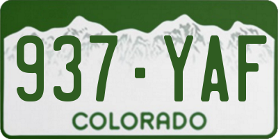 CO license plate 937YAF