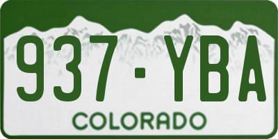CO license plate 937YBA