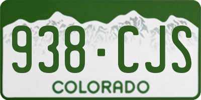 CO license plate 938CJS