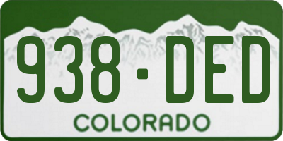 CO license plate 938DED