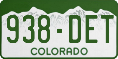 CO license plate 938DET