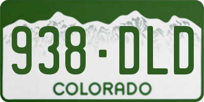 CO license plate 938DLD