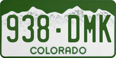 CO license plate 938DMK