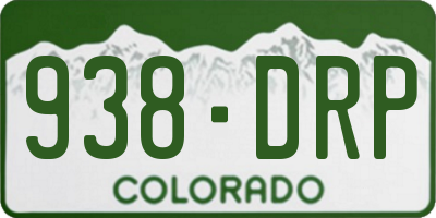 CO license plate 938DRP