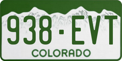 CO license plate 938EVT