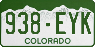 CO license plate 938EYK