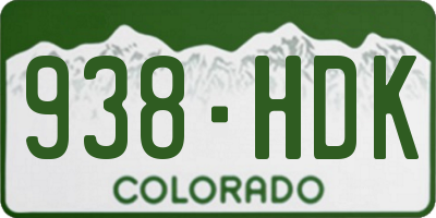 CO license plate 938HDK