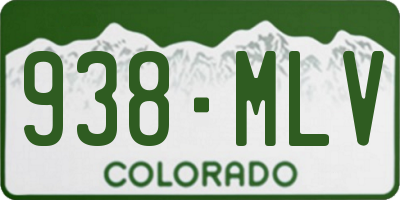 CO license plate 938MLV