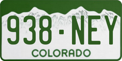 CO license plate 938NEY