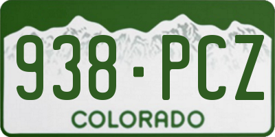 CO license plate 938PCZ