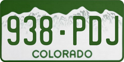 CO license plate 938PDJ