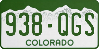 CO license plate 938QGS