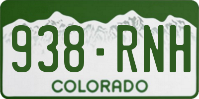 CO license plate 938RNH