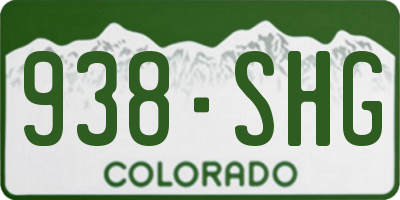 CO license plate 938SHG