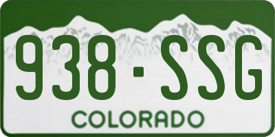 CO license plate 938SSG