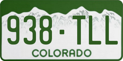 CO license plate 938TLL