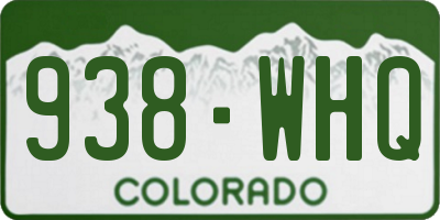 CO license plate 938WHQ