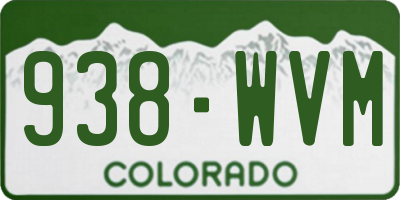 CO license plate 938WVM