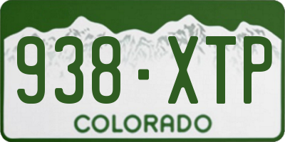 CO license plate 938XTP