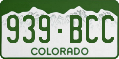 CO license plate 939BCC