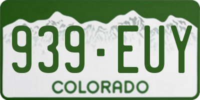 CO license plate 939EUY