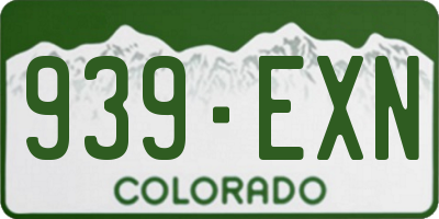 CO license plate 939EXN