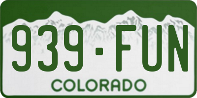 CO license plate 939FUN
