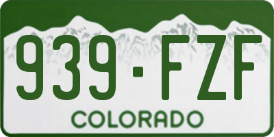 CO license plate 939FZF