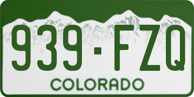 CO license plate 939FZQ