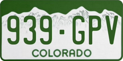 CO license plate 939GPV