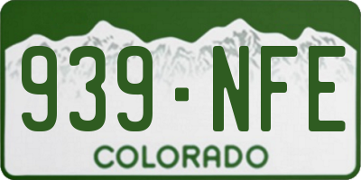 CO license plate 939NFE