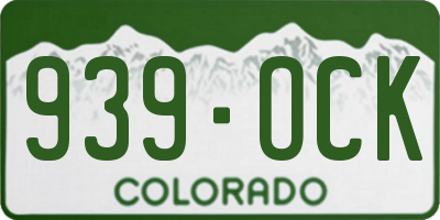 CO license plate 939OCK