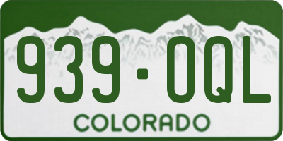 CO license plate 939OQL